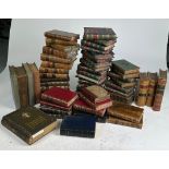 DECORATIVE BINDINGS: A LARGE QUANTITY OF LEATHER BOUND BOOKS, along with some cloth bound. Various