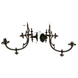 TWO ART NOUVEAU BRASS WALL SCONCES, gothic revival (2)