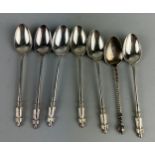 A SET OF SEVEN SILVER APOSTLE SPOONS Weight 80gms