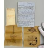 ASTRONOMY INTEREST: A RARE LETTER WITH SKETCHES ON BROWN PAPER DETAILING THE INVENTION