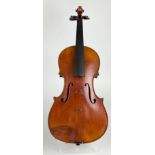 A VIOLIN, Unlabelled. Length of back: 350mm