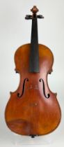 A VIOLIN, Unlabelled. Length of back: 350mm