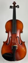 A SMALL SIZED FRENCH VIOLIN BY JTL, MIRECOURT CIRCA 1920 Labelled: 'Dulcis et Fortis' Length of