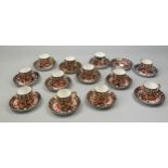 A ROYAL CROWN DERBY 2451 COFFEE SET, Consisting of eleven coffee cups and saucers, along with one