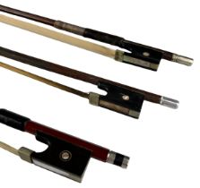 A COLLECTION OF THREE VIOLIN BOWS (3) Two full sized, one small sized.