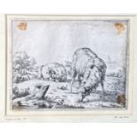 MARCUS DE BYE (DUTCH, 1639-1688), an engraving of a sheep, dated 1664. From a set of 16. 14cm x 11cm