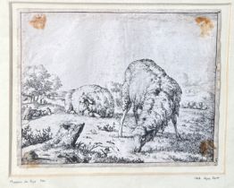 MARCUS DE BYE (DUTCH, 1639-1688), an engraving of a sheep, dated 1664. From a set of 16. 14cm x 11cm