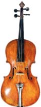 AN ENGLISH VIOLIN, SCHOOL OF CAHUSAC, LONDON, PROBABLY MADE BY RICHARD HAWK 1814 Bearing the