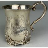 A VICTORIAN SILVER CHRISTENING CUP PROBABLY BY GEORGE JOHN RICHARDS, 1858. Chase engraved with