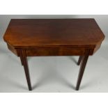 A VICTORIAN MAHOGANY TEA TABLE, Rising top raised on four legs. 90cm x 75cm x 45cm