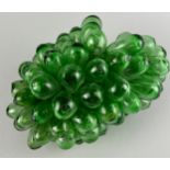 A MID CENTURY BLOWN GREEN GLASS GRAPE VINE CEILING LIGHT Some glass shades broken.