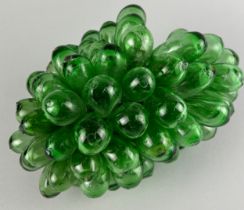 A MID CENTURY BLOWN GREEN GLASS GRAPE VINE CEILING LIGHT Some glass shades broken.