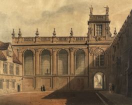 AFTER AUGUSTUS CHARLES PUGIN (1762-1832), coloured engraving of Trinity College Chapel, Oxford.