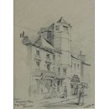 WILLIAM H BIDLAKE R.B.S.A (1888-1937) 'QUEEN ELIZABETHS TOWER' LEICESTER, Pencil sketch by architect