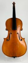 A SMALL SIZED FRENCH VIOLIN CIRCA 1900, Unlabelled. Length of back: 330mm