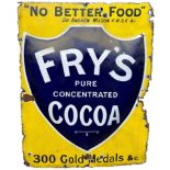 AN ENAMEL SIGN FOR 'FRY'S PURE CONCERNTRATED COCOA, ‘Fry’s Pure Concentrated Cocoa, 300 Gold Medals’