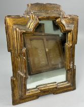 A 19TH CENTURY GILTWOOD MIRROR, Mounted as a dressing table mirror. 60cm x 45cm