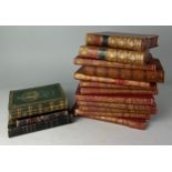 A COLLECTION OF ANTIQUE LEATHER AND CLOTCH BOUND BOOKS ON THE RUSSIAN AND CRIMEAN WAR, along with