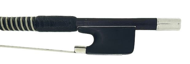 A SILVER MOUNTED VIOLA BOW BY JAMES TUBBS, Stamped 'Jas Tubbs' Round stick Weight: 70gms Repaired