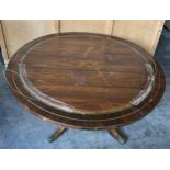 ATTRIBUTED TO GILLOWS OF LANCASTER: A REGENCY BREAKFAST TABLE CIRCA 1820, rosewood and tulipwood