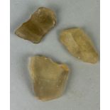 NEOLITHIC SCRAPING TOOLS IN DESERT GLASS TEKTITE From the Tenerean Culture, tool was worked circa