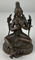 A CHINESE BRONZE FIGURE OF THE BODHISATTVA 10cm x 7cm