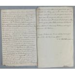 A SIGNED LETTER FROM FRENCH SCIENTIST CHARLES WALCKENAER (1771-1852), author of various publications