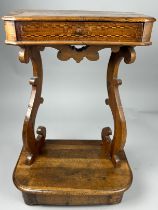 AN 18TH CENTURY ITALIAN WALNUT PRIE DIEU KNEELER OR PRAYER DESK, Boxwood and mahogany lined drawer