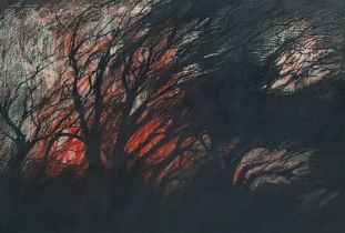 PETER NEL (SOUTH AFRICAN) ARTISTS PROOF 'BUSHFIRE', signed in pencil 'Artist's Proof, "Bushfire"