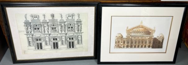 A COLLECTION OF ARCHITECTURAL PRINTS, Framed and glazed.