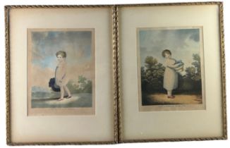 AFTER ADAM BUCK (1759-1833) THE MOTHER'S HOPE; THE FATHER'S DARLING, gilt framed, glazed and mounted