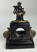 A CAST IRON VICTORIAN CARRON CLOCK STAND, 20.5cm h x 17cm w Dated 1884.