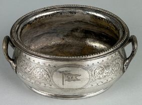 A WHITE STAR LINE ELKINGTON AND CO SILVER PLATED TUREEN, With White Star Line flag engraved to