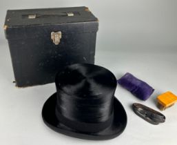 A SILK TOP HAT BY SCOTT AND CO, In original case.