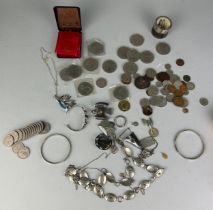 A COLLECTION OF MIXED WORLD COINS TO INCLUDE SOME SILVER EXAMPLES (Qty)