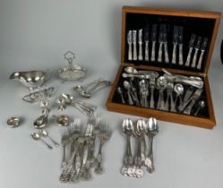 A COLLECTION OF SILVER PLATED CUTLERY AND OTHER SILVER PLATED ITEMS, to include Mappin and Webb