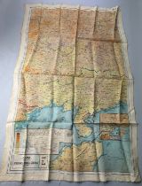 A DOUBLE SIDED MAP ON LINEN FOR PARTS OF CHINA AND NORTH FRENCH INDO CHINA,