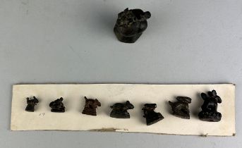 A COLLECTION OF THAI OPIUM WEIGHTS (8), To include hares and temple lions