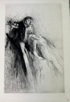 HENRI LE RICHE (FRENCH B.1860) 'SACRIFICE D'ABRAHAM', Etching on paper. Mounted in a frame and