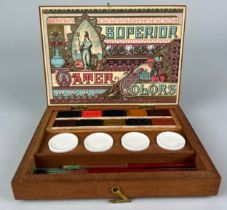 A REEVES AND SONS 'SUPERIOR WATER COLORS' ANTIQUE WATERCOLOUR SET, With ten different colours,
