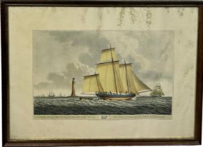 EDWARD ORME: A COLOURED PRINT OF A BRITISH LUGGER, 'Published and sold 1806'