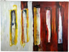 AFTER MARK ROTHKO (1903-1970) A LARGE AND DECORATIVE OIL ON CANVAS ABSTRACT PAINTING 160cm x 120cm