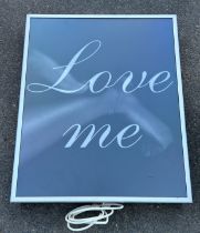 AGENT PROVOCATEUR: A LIGHT BOX 'LOVE ME' 89cm h X 70cm w