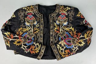A VINTAGE 1980S MATADOR STYLE PURE SILK EMBROIDERED JACKET