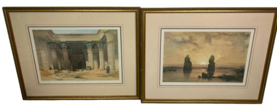 DAVID ROBERTS R.A (SCOTTISH, 1796 - 1864) A PAIR OF LITHOGRAPHS, ONE TITLED 'GRAND PORTICO OF THE