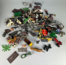 A COLLECTION OF LEAD TOY ANIMALS AND CARS (Qty)