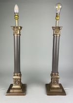 A PAIR OF CORINTHIAN COLUMN LAMPS (2)