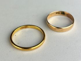 TWO 14CT GOLD RINGS, Total weight: 5.9gms