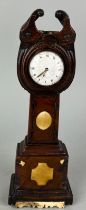 A HIGGS AND EVANS POCKET WATCH MOUNTED IN AN 18TH CENTURY GRANDFATHER CLOCK MINIATURE Ivory Act