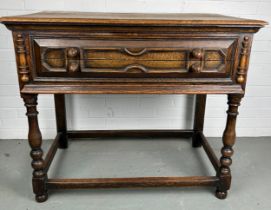 A LARGE CHARLES II DESIGN CANTEEN OF CUTLERY TABLE,